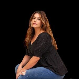 Torrid Eyelet Sweetheart Top